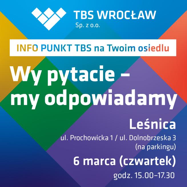 6 marca (czwartek): INFO Punkt TBS Wrocław dla mieszkańców Leśnicy!