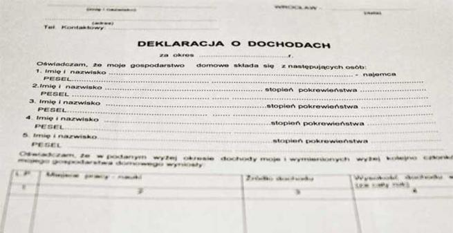 Przypominamy o składaniu deklaracji o dochodach