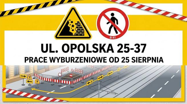 Od 25 sierpnia: tymczasowa zmiana organizacji ruchu przy pieszego ul. Opolskiej